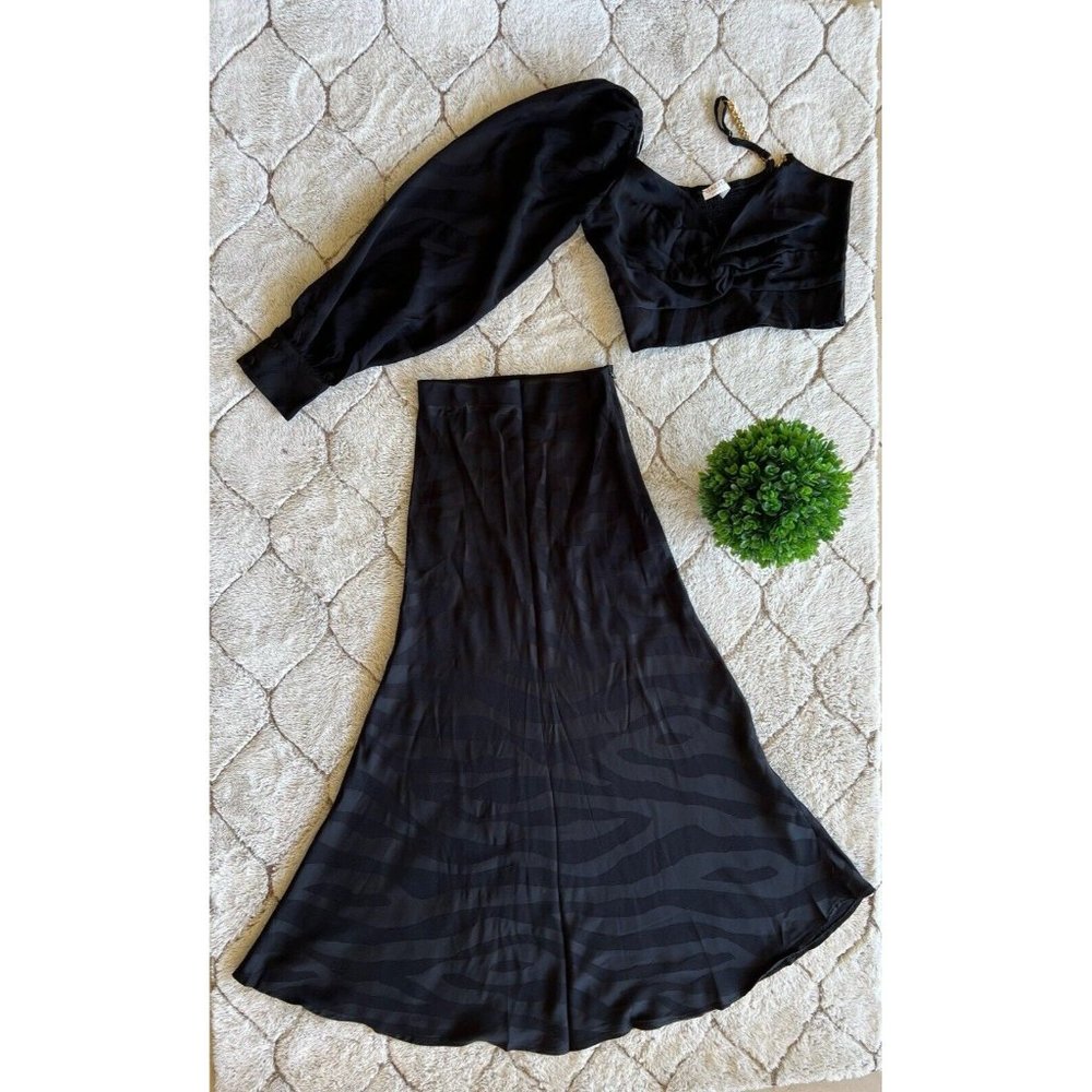 DAIMARAN Oxford Women's Two-Piece Set Top Long Sleeve + Skirt Black S - Picture 6 of 7